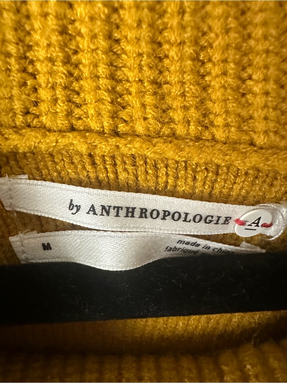 Anthropologie Georgia Cowl Neck Tunic Sweater Mustard Gold High Low Hem M EUC - Picture 3 of 5